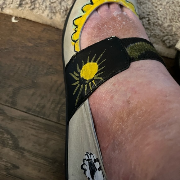 Hand painted Cloud supple genuine leather Mary Janes 39 - Picture 5 of 7